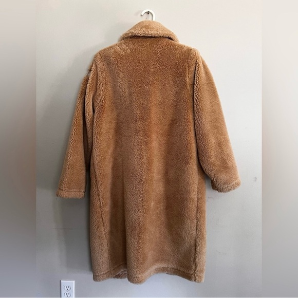 Alo yoga oversized Sherpa Trench Coat In Camel Teddy Jacket Size Large - Picture 6 of 10